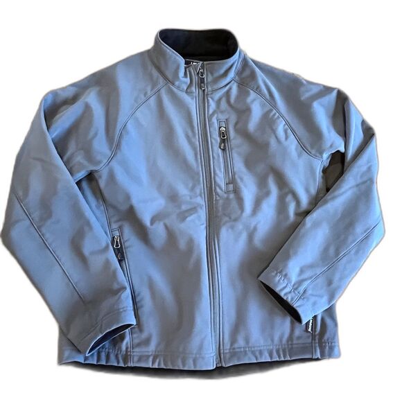 Landway Grey Soft Shell Coat Full Zip CHK1 Genentech Outdoors Outerwear - Picture 4 of 7